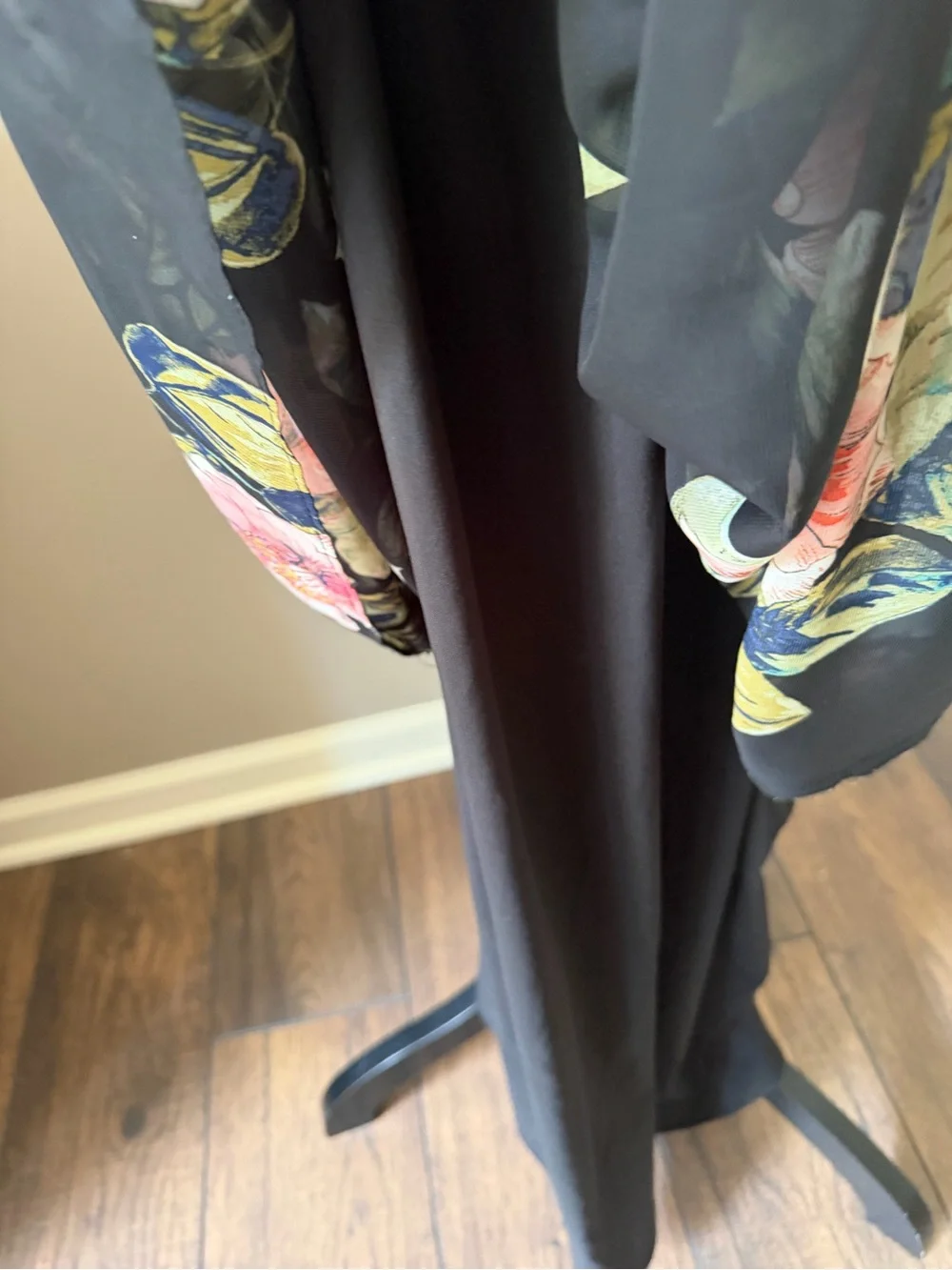 INC International Concepts Floral Halter Maxi Dress Black Pink Floral Size 10